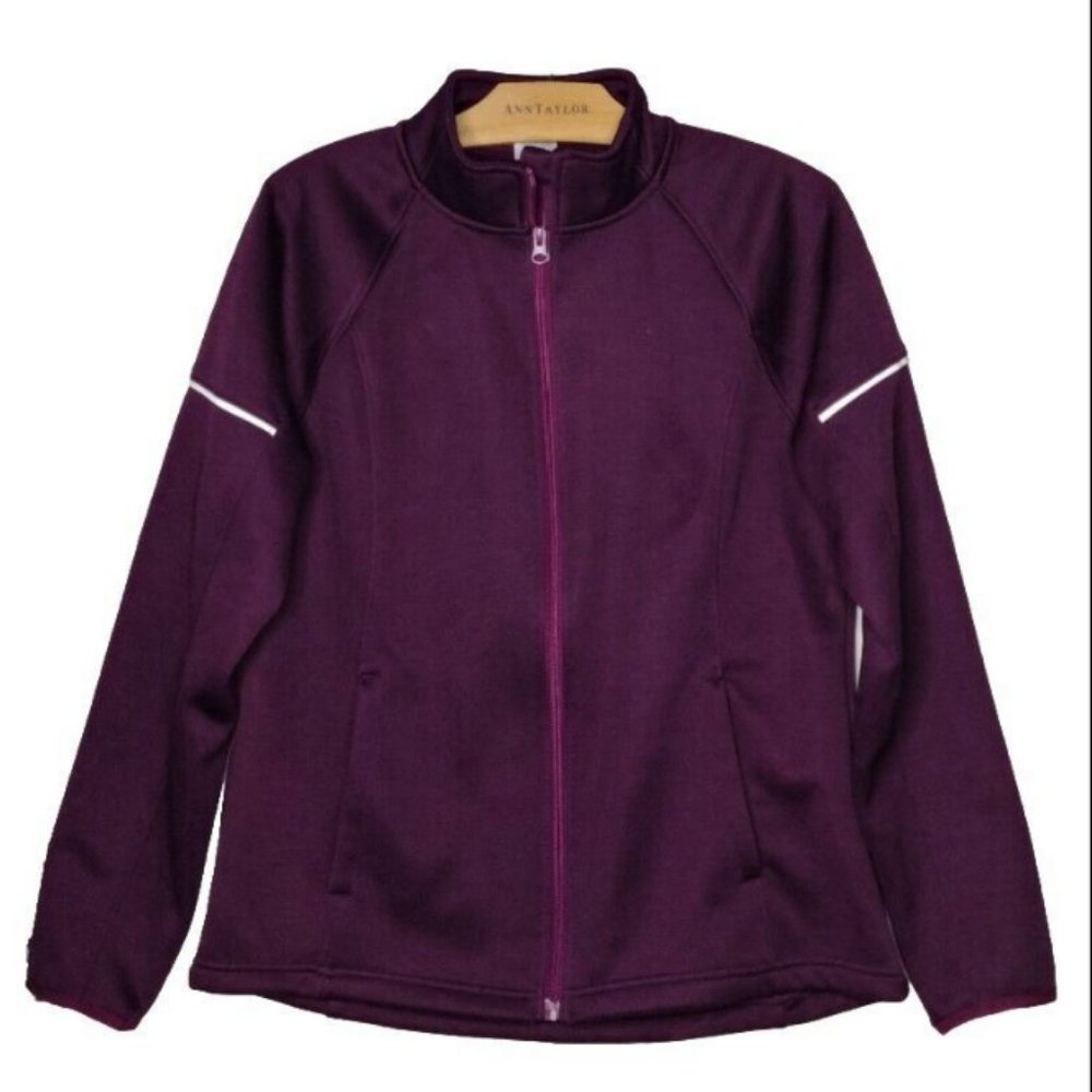 Danskin Now Athletic Zipper Jacket Plum Purple Women Size Medium 8 10